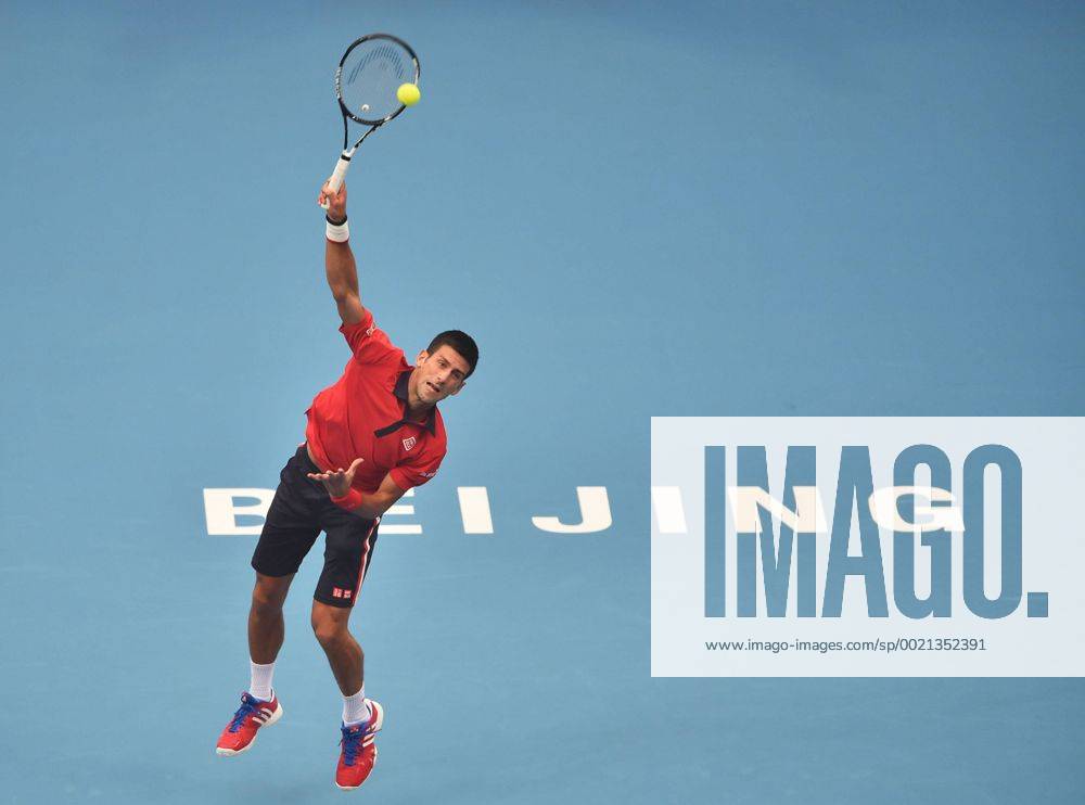 (151006) -- BEIJING, Oct. 6, 2015 -- Novak Djokovic of Serbia serves during the men s singles first round match of China Open Tennis Tournament against Simone Bolelli of Italy at the National Tennis Center in Beijing, capital of China, Oct. 6, 2015. Djokovic won 2-0. ) (SP)CHINA-BEIJING-TENNIS-CHINA OPEN-MEN S SINGLES (CN) LixWen