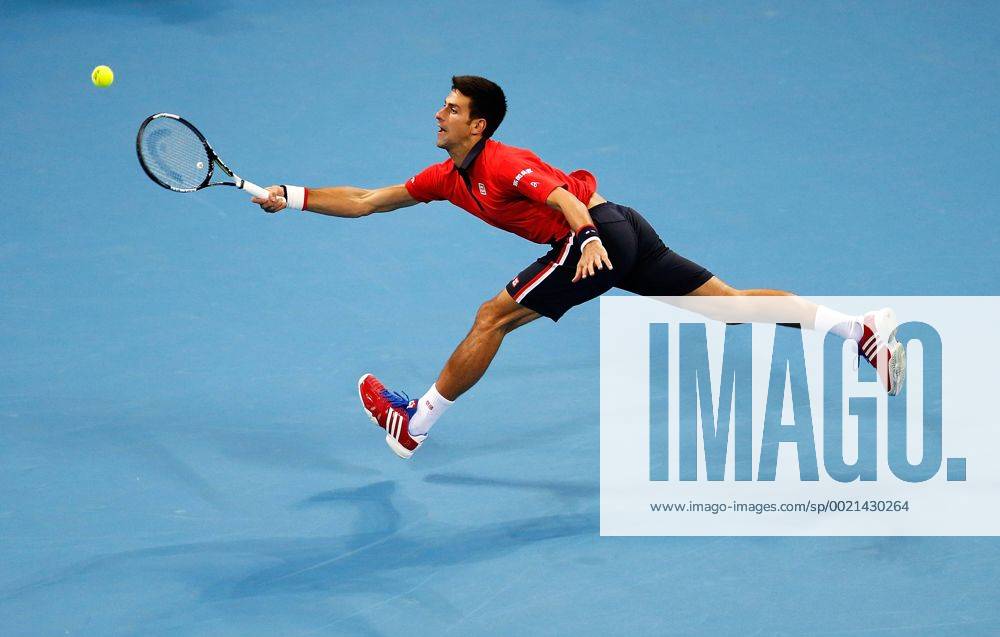 (151011) -- BEIJING, Oct. 11, 2015 -- Novak Djokovic of Serbia hits a return to Rafael Nadal of Spain during their men s singles final at 2015 China Open Tennis Tournament in Beijing, China, Oct. 11, 2015. Djokovic claimed the title of the event after beating Nadal 2-0. ) (SP)CHINA-BEIJING-TENNIS-CHINA OPEN-MEN S SINGLES-FINAL WangxLili