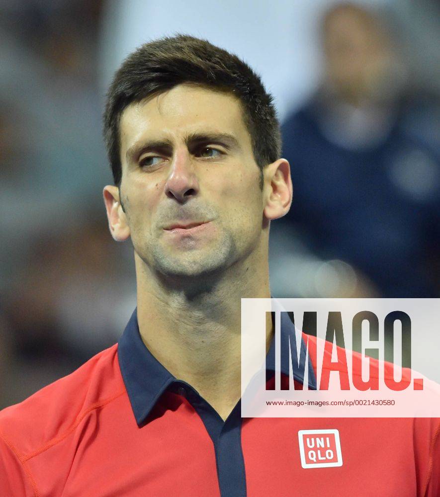 (151011) -- BEIJING, Oct. 11, 2015 -- Novak Djokovic of Serbia reacts during the men s singles final against Rafael Nadal of Spain at 2015 China Open Tennis Tournament in Beijing, China, Oct. 11, 2015. Djokovic claimed the title of the event after beating Nadal 2-0. ) (SP)CHINA-BEIJING-TENNIS-CHINA OPEN-MEN S SINGLES-FINAL LixWen