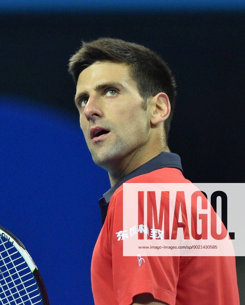 (151011) -- BEIJING, Oct. 11, 2015 -- Novak Djokovic of Serbia reacts during the men s singles final against Rafael Nadal of Spain at 2015 China Open Tennis Tournament in Beijing, China, Oct. 11, 2015. Djokovic claimed the title of the event after beating Nadal 2-0. ) (SP)CHINA-BEIJING-TENNIS-CHINA OPEN-MEN S SINGLES-FINAL LixWen
