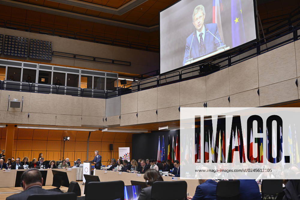 Czech Senate President Milos Vystrcil delivers a speech, as he attended two-day conference of heads of EU countries parliaments in Prague, Czech Republic, April 25, 2023. (CTKxPhoto OndrejxDeml) CTKPhotoP2023042503163 CTKPhotoP2023042503163