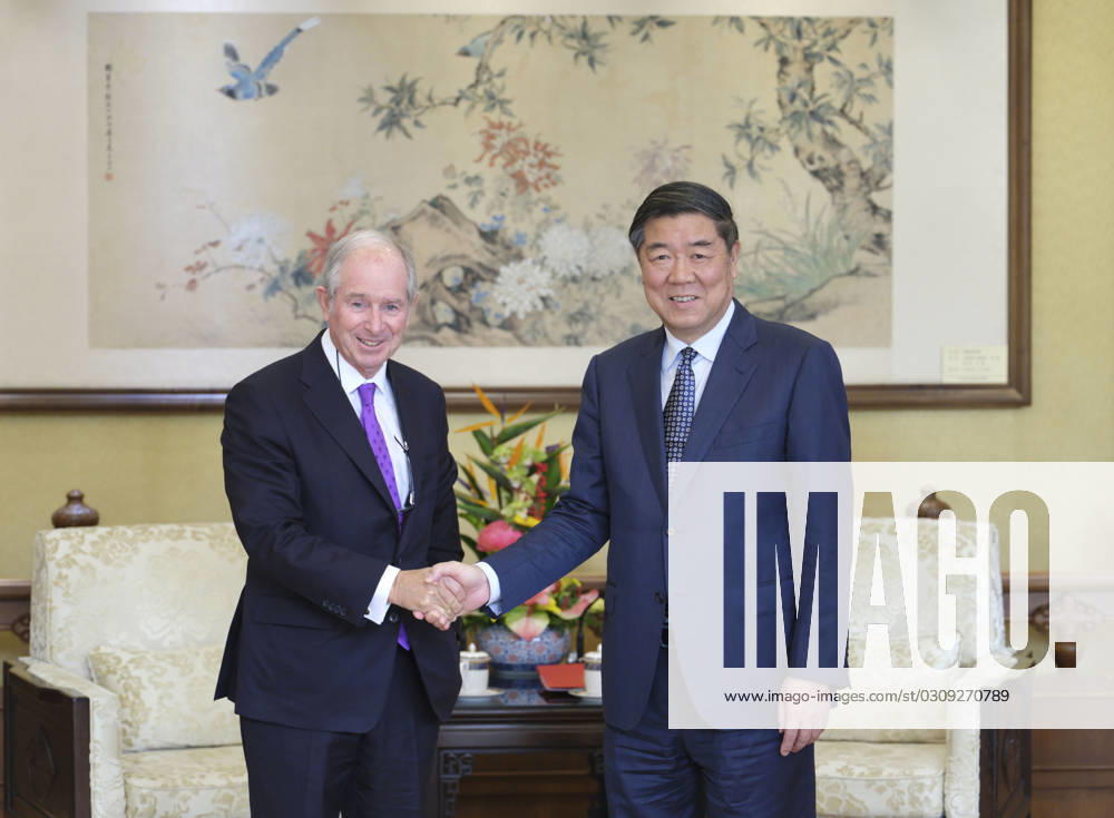 (231019) -- BEIJING, Oct. 19, 2023 -- Chinese Vice Premier He Lifeng, also a member of the Political Bureau of the Communist Party of China Central Committee, meets with Stephen Schwarzman, chairman of the Blackstone Group, in Beijing, capital of China, Oct. 19, 2023. ) CHINA-BEIJING-HE LIFENG-BLACKSTONE GROUP-CHAIRMAN-MEETING (CN) DingxLin