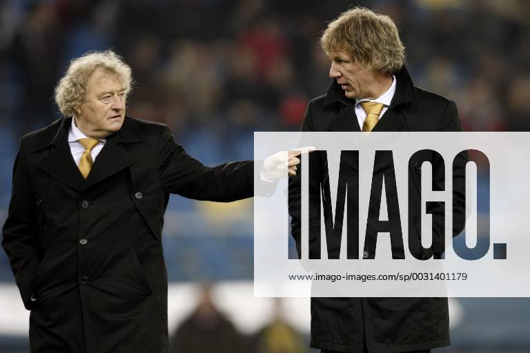Seizoen 2008 2009 , arnhem , eredivisie , 30-11-2008 , vitesse - feyenoord , wim jansen en gert jan verbeek vitesse - feyenoord