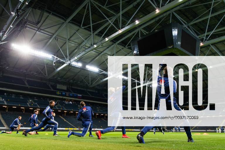 Players of Sweden during a training session on November 19 november 2018 i Stockholm.