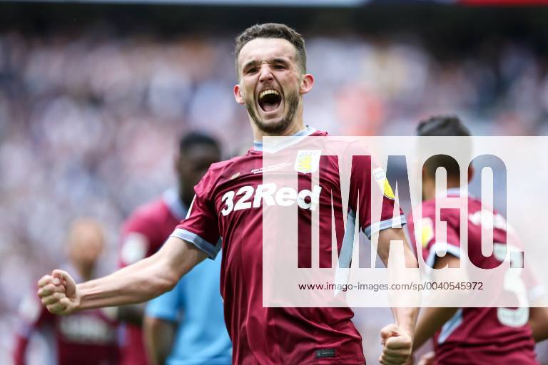 John McGinn of Aston Villa celebrates scoring the second goal of the game during the Sky Bet Championship match at Wembley Stadium, London. Picture date: 27th May 2019. Picture credit should read: James Wilson Sportimage . SPI-0087-0044