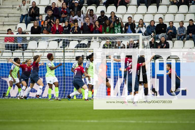Guro Reiten of Norway celebrates after scoring 1-0 during the FIFA Women s World Cup match between Norway and Nigeria on June 8, 2019 in Reims. Photo: Fredrik Varfjell BILDBYRAN kod FV 150256