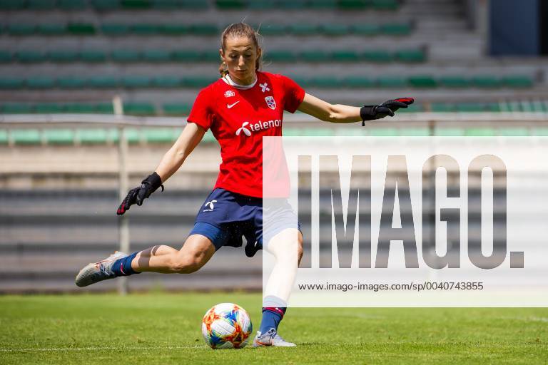 Goalkeeper Cecilie Haustaker Fiskerstrand of Norway during a training session on June 11, 2019 in Cannes. Photo: Fredrik Varfjell BILDBYRAN kod FV 150259