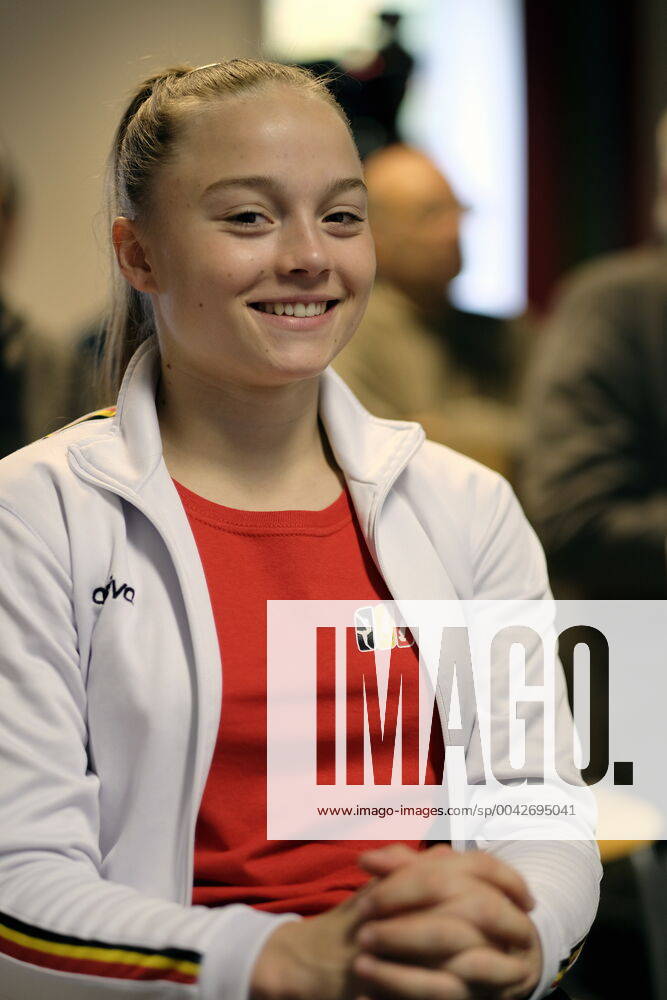 Belgian gymnast Jade Vansteenkiste pictured during a press conference, PK, Pressekonferenz of the Belgian gymnasts regarding the upcoming world championships, in Gent, Tuesday 24 September 2019. The Worlds are taking place from 04 to 13 October in Stuttgart, Germany. ERICxLALMAND x05670593x