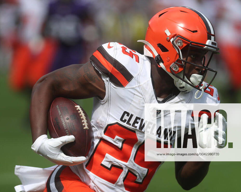 NFL, American Football Herren, USA 2019: Browns vs Ravens SEP 29, Cleveland Browns RB Dontrell Hilliard (25) in action during a game against the Baltimore Ravens at M&T Bank Stadium in Baltimore, Maryland on September 29, 2019. Photo Mike Buscher Cal Media Sipa USA(Credit Image: &copy; Mike Buscher Cal Sport Media Sipa USA CSM Sipa USA) NO ARCHIVING, , NO USE IN BOOKS WITHOUT CONSENT Baltimore MD United States