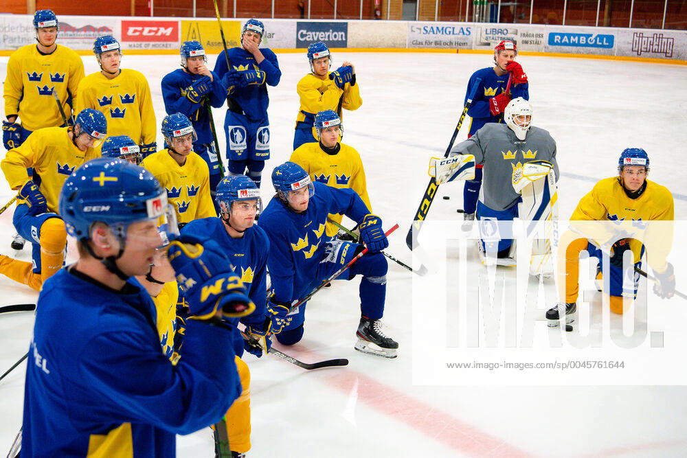 Players of Sweden during a training session on December 16, 2019 in Uppsala.