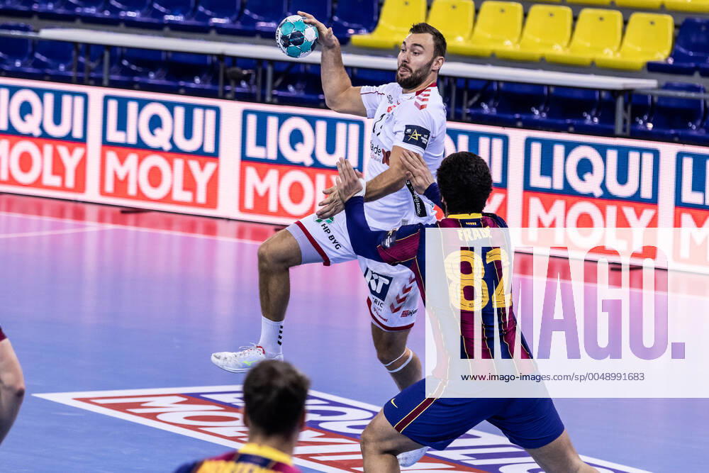Mads Christiansen of Aalborg Handbold during the VELUX EHF Champions League match between FC Barcelona, Barca and Aalborg Handbold at Palau Blaugrana on October 29, 2020 in Barcelona, Spain. Barcelona Spain - ZUMAa181 20201029_zaa_a181_054