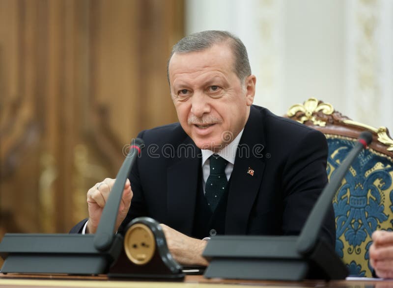 Turkish President Recep Tayyip Erdogan, KIEV, UKRAINE - Oct. 09, 2017: Turkish President Recep Tayyip Erdogan during his official visit to Ukraine