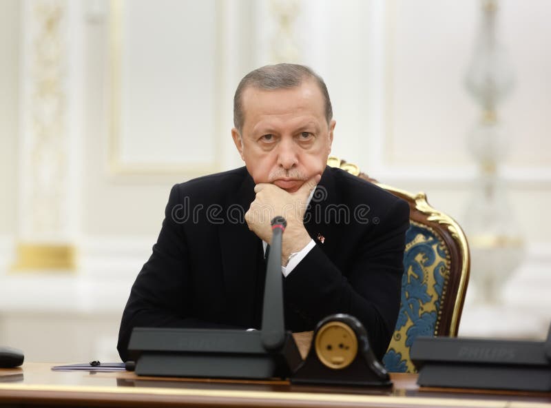 Turkish President Recep Tayyip Erdogan, KIEV, UKRAINE - Oct. 09, 2017: Turkish President Recep Tayyip Erdogan during his official visit to Ukraine