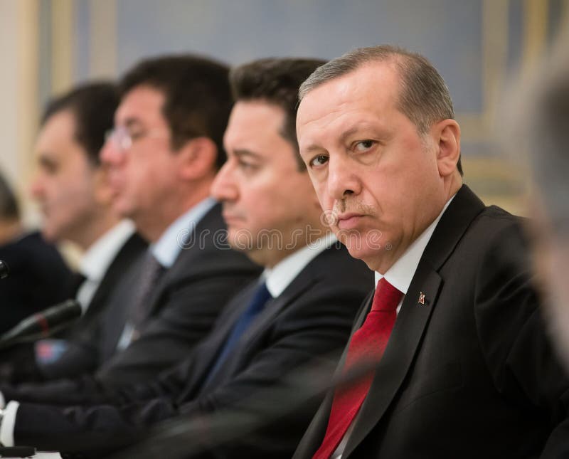 Turkish President Recep Tayyip Erdogan, KIEV, UKRAINE - Mar. 20, 2015: Turkish President Recep Tayyip Erdogan and President of Ukraine Petro Poroshenko during a meeting in Kiev