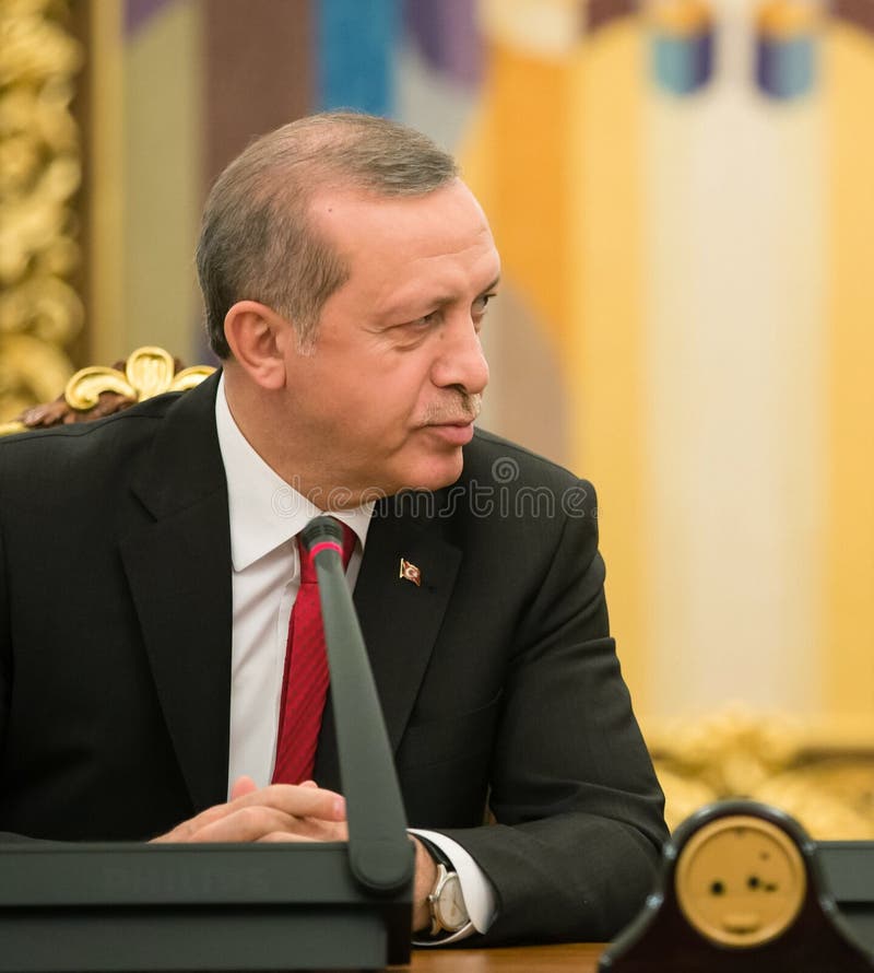Turkish President Recep Tayyip Erdogan, KIEV, UKRAINE - Mar. 20, 2015: Turkish President Recep Tayyip Erdogan and President of Ukraine Petro Poroshenko during a meeting in Kiev