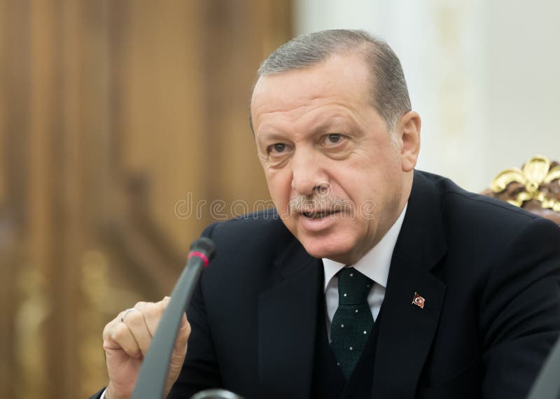 Turkish President Recep Tayyip Erdogan, KIEV, UKRAINE - Oct. 09, 2017: Turkish President Recep Tayyip Erdogan during his official visit to Ukraine