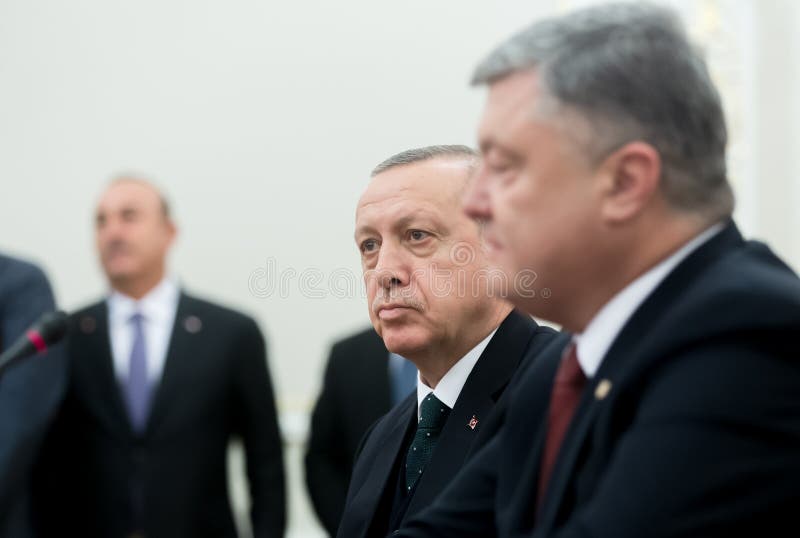Turkish President Recep Tayyip Erdogan, KIEV, UKRAINE - Oct. 09, 2017: Turkish President Recep Tayyip Erdogan during his official visit to Ukraine