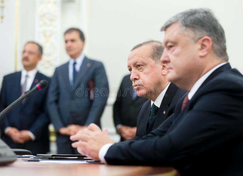 Turkish President Recep Tayyip Erdogan, KIEV, UKRAINE - Oct. 09, 2017: Turkish President Recep Tayyip Erdogan during his official visit to Ukraine