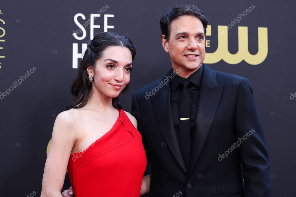 Julia Maccio and Ralph Macchio arrive at the 27th Annual Critics' Choice Awards held at the Fairmont Century Plaza Hotel on March 13, 2022 in Century City, Los Angeles, California, United States.