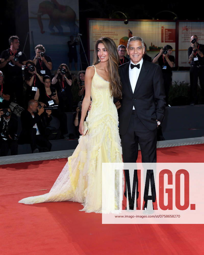 Venice, 81st Venice International Film Festival, Red Carpet film Wolfs . Pictured: George Clooney, Amal Clooney