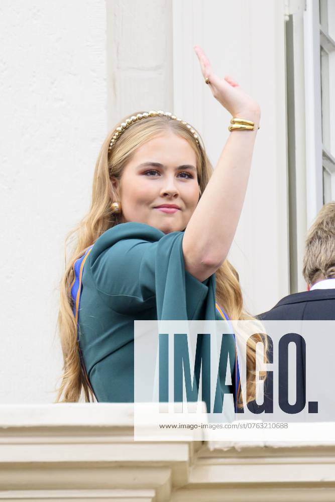 Den Haag, The Netherlands, 2024-09-17 14:22:33 THE HAGUE, 17-09-2024, Noordeinde Palace Princess Amalia during Princess Day on the balcony of Noordeinde Palace PHOTO: NL Beeld Patrick van Emst Credit: NL Beeld Patrick van Emst