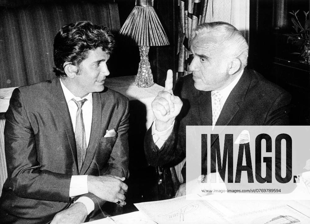Mike Landon tv and Lorne Greene on a visit to Sweden Mike Landon actor USA sit 1967 sp sw