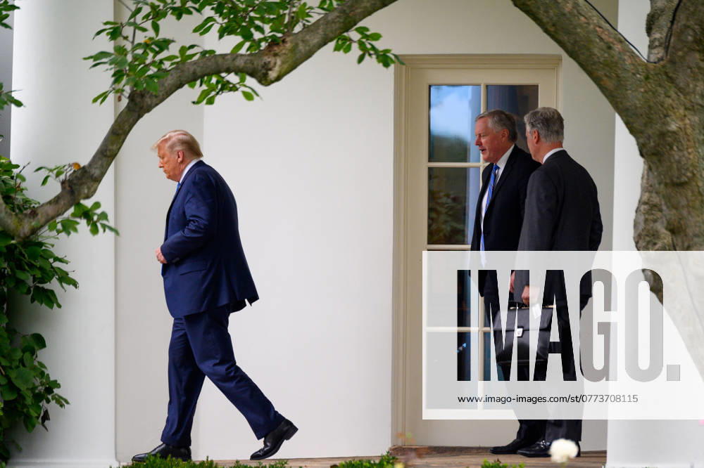President Donald Trump Speaks to Members of the Media United States President Donald J. Trump, Mark Meadows, Assistant to the President and Chief of Staff, and United States National Security Advisor Robert C. O Brien, depart the Oval Office before walking to the South Lawn of the White House before boarding Marine One in Washington, D.C., U.S., on Thursday, September 24, 2020. Credit: Erin Scott Pool via CNP AdMedia Washington District of Columbia United States of America
