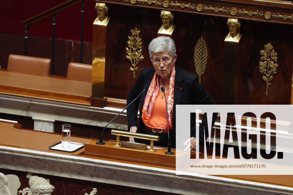 Paris, France le 28 octobre 2024 - Examen en seance publique du Budget de la Securite sociale pour 2025, le PLFSS - Public session examination of the Social Security Budget for 2025, the PLFSS - Ici Genevieve Darrieussecq, ministre de la sante et de l acces aux soins