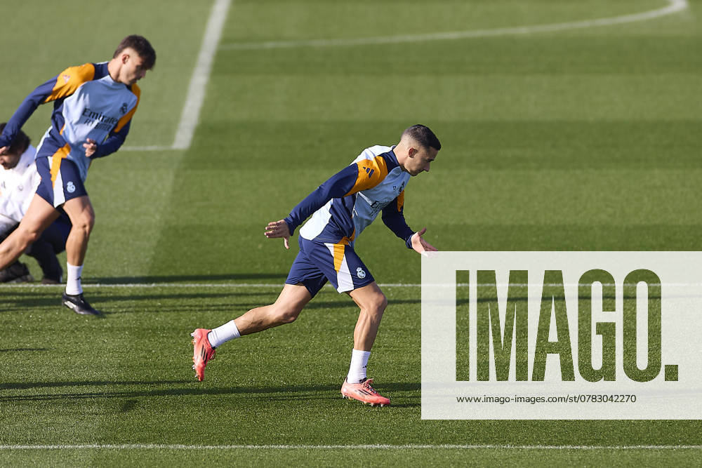 Real Madrid CF Training Session and Press Conference in Madrid, Spain - 03 Dec 2024 Lucas Vazquez of Real Madrid CFseen in action during the training session on the eve of the 2024 2025 La Liga EA Sports week 19 football match between Athletic Club and Real Madrid CF at Ciudad Real Madrid. Madrid Spain