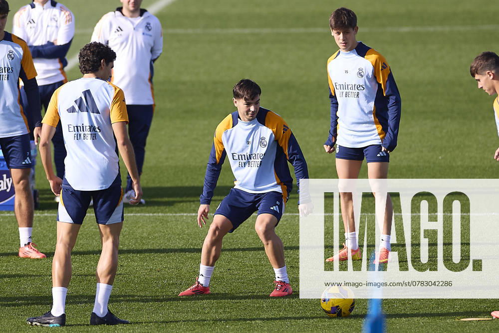 Real Madrid CF Training Session and Press Conference in Madrid, Spain - 03 Dec 2024 Brahim Diaz of Real Madrid CF seen in action during the training session on the eve of the 2024 2025 La Liga EA Sports week 19 football match between Athletic Club and Real Madrid CF at Ciudad Real Madrid. Madrid Spain