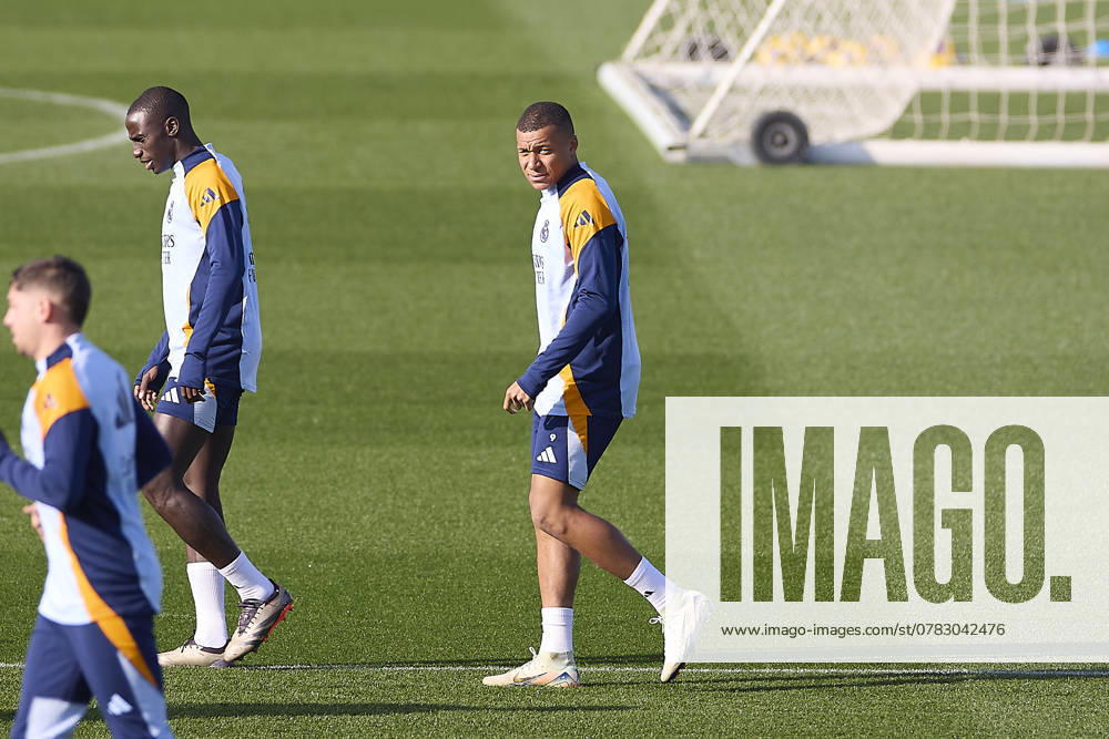 Real Madrid CF Training Session and Press Conference in Madrid, Spain - 03 Dec 2024 Kylian Mbappe of Real Madrid CF seen in action during the training session on the eve of the 2024 2025 La Liga EA Sports week 19 football match between Athletic Club and Real Madrid CF at Ciudad Real Madrid. Madrid Spain