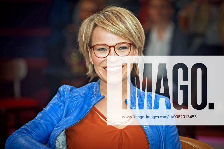 MDR - Riverboat. Moderatorin Andrea Ballschuh anläßlich der Aufzeichnung der MDR - Talkshow Riverboat am 23.02.2018 im Studio 3 der Mediacity Leipzig.