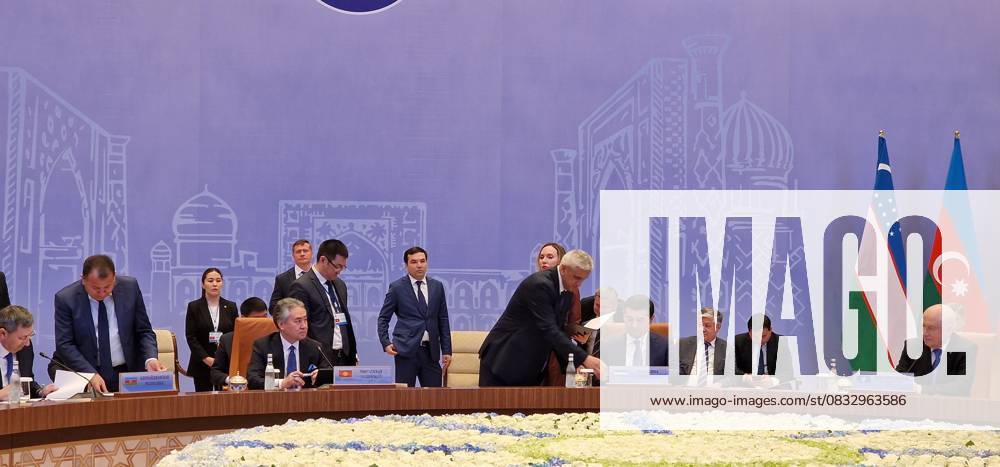 Commonwealth of Independent States summit in Samarkand, Uzbekistan TASHKENT, UZBEKISTAN - APRIL 14: A view from a hall during Foreign Ministers of the Commonwealth of Independent States summit at the Congress Center in Samarkand, Uzbekistan on April 14, 2023. Taskent Uzbekistan. Editorial use only. Please get in touch for any other usage.