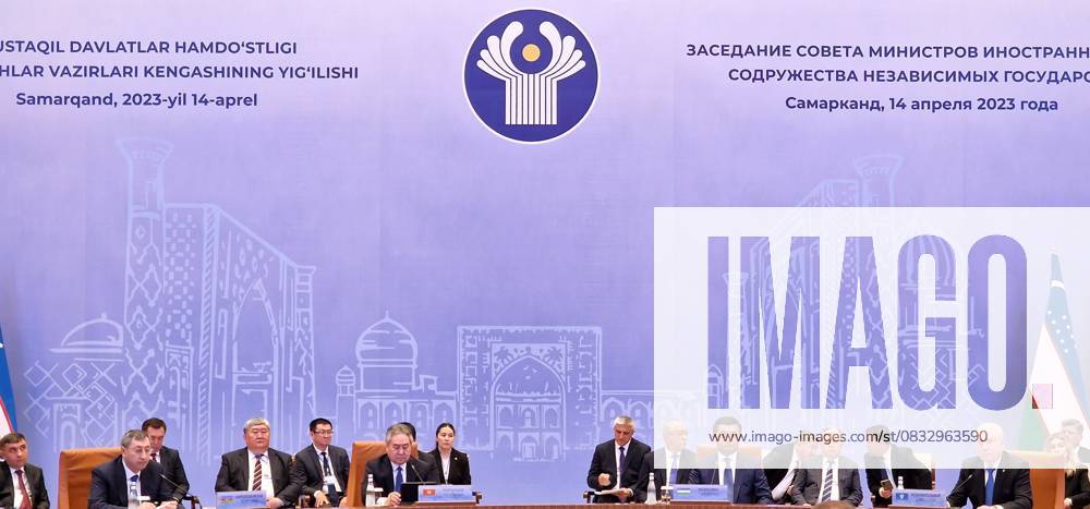 Commonwealth of Independent States summit in Samarkand, Uzbekistan TASHKENT, UZBEKISTAN - APRIL 14: A view from a hall during Foreign Ministers of the Commonwealth of Independent States summit at the Congress Center in Samarkand, Uzbekistan on April 14, 2023. Taskent Uzbekistan. Editorial use only. Please get in touch for any other usage.