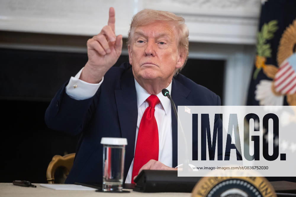 United States President Donald J Trump speaks during a roundtable on antifa in the State Dining Room of the White House in Washington, DC, USA, October 8, 2025 Credit Francis Chung Pool via CNP AdMedia 449494 2025 10 08 District of Columbia Washington