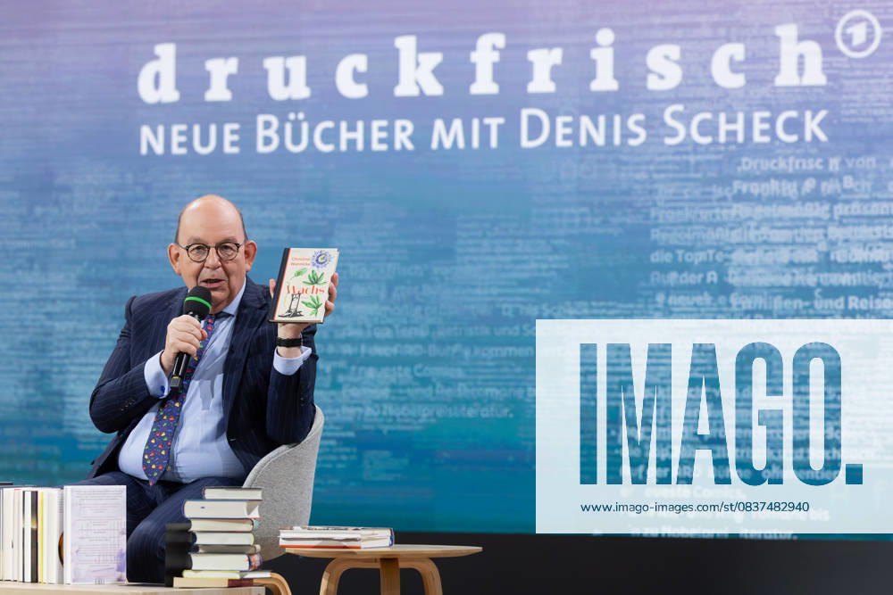 Buchmesse Frankfurt 2025 Denis Scheck stellt auf der Literaturbühne von ARD, ZDF und 3sat Neuerscheinungen vor. Buchmesse Frankfurt am 16. Oktober 2025., Frankfurt am Main Hessen Deutschland Messegelände