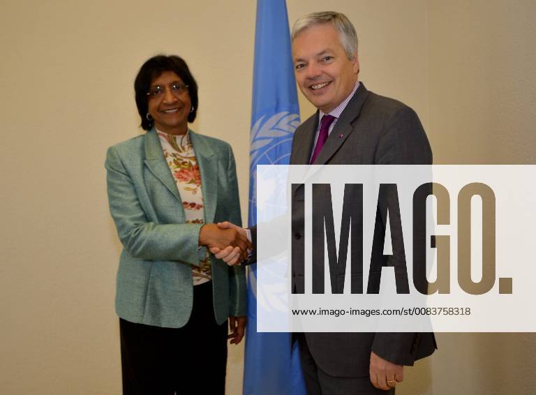 - GENEVA, SWITZERLAND: Vice-Prime Minister and Foreign Minister Didier Reynders pictured during a meeting with United Nations High Commissioner for Human Rights, Navanethem Pillay in Geneva, Switzerland, Wednesday 27 February 2013, part of a short visit of Belgian Foreign Minister Didier Reynders. ERICxLALMAND x41662272x