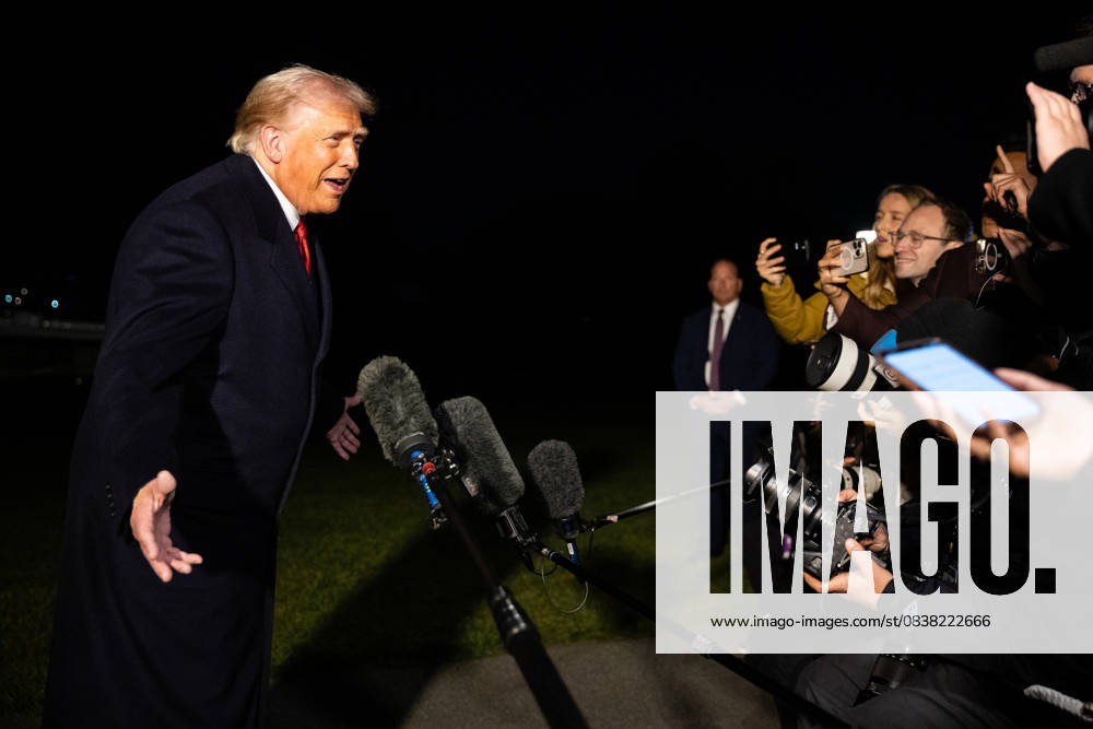President Donald Trump speaks with reporters as he departs for a trip to Asia on the South Lawn of the White House in Washington, DC on Friday, October 24, 2025. Trump is expected to meet with Chinese President Xi Jinping to discuss a trade deal, Prime Minister of Malaysia Anwar bin Ibrahim, Japan s new prime minister Sanae Takaichi and several other Asian leaders at the Association of Southeast Asian Nations (ASEAN). WASP20251024112 FrancisxChung
