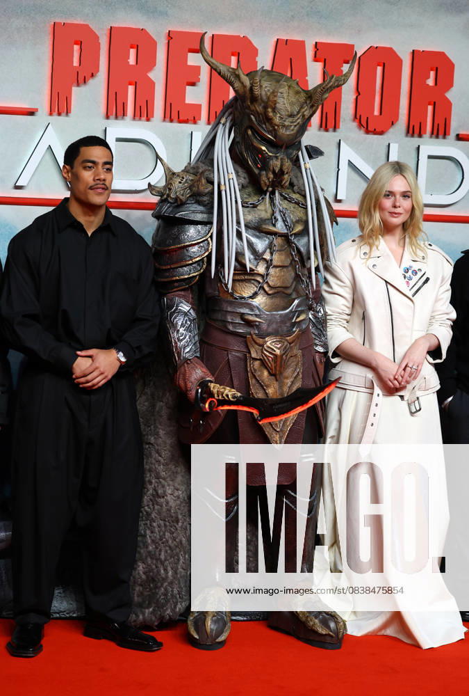 Dimitrius Schuster-Koloamatangi, Father and Elle Fanning attend the UK Special Screening of Predator: Badlands at BFI IMAX. London United Kingdom - ZUMAs197 20251027_aaa_s197_107