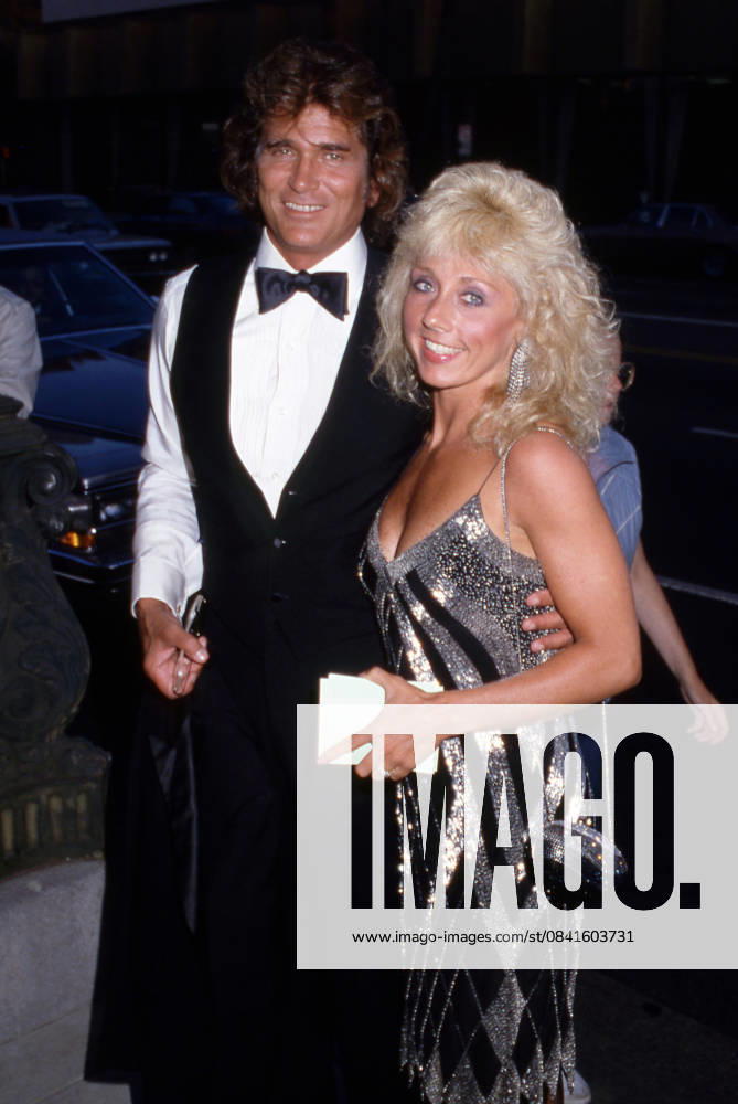 Michael Landon and wife Cindy Landon attend the Sam s Son Beverly Hills Premiere on August 15, 1984 at the Academy Theatre in Beverly Hills, California.