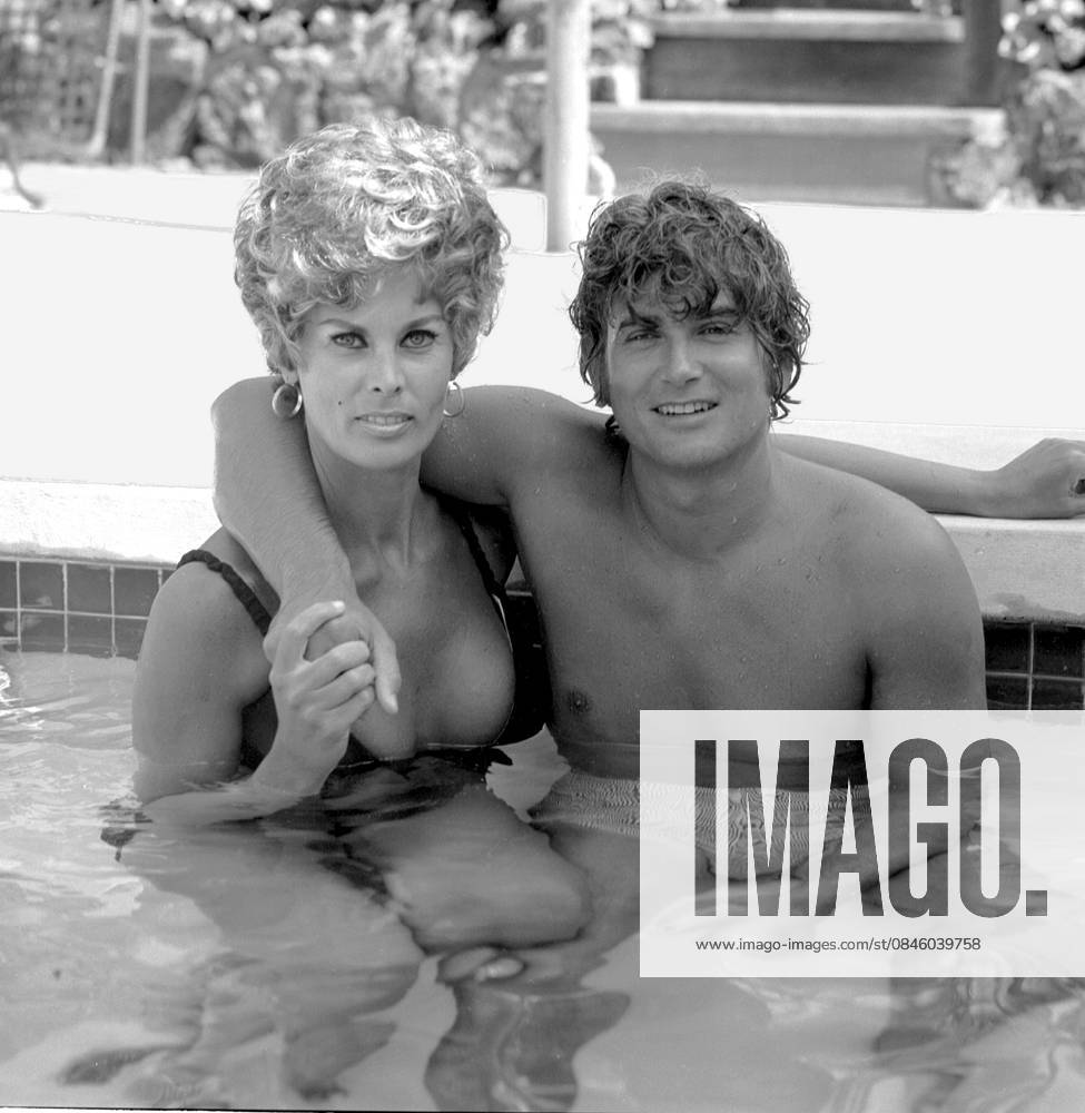 Michael Landon at home in Stone Canyon with his wife Lynn, c. 1967