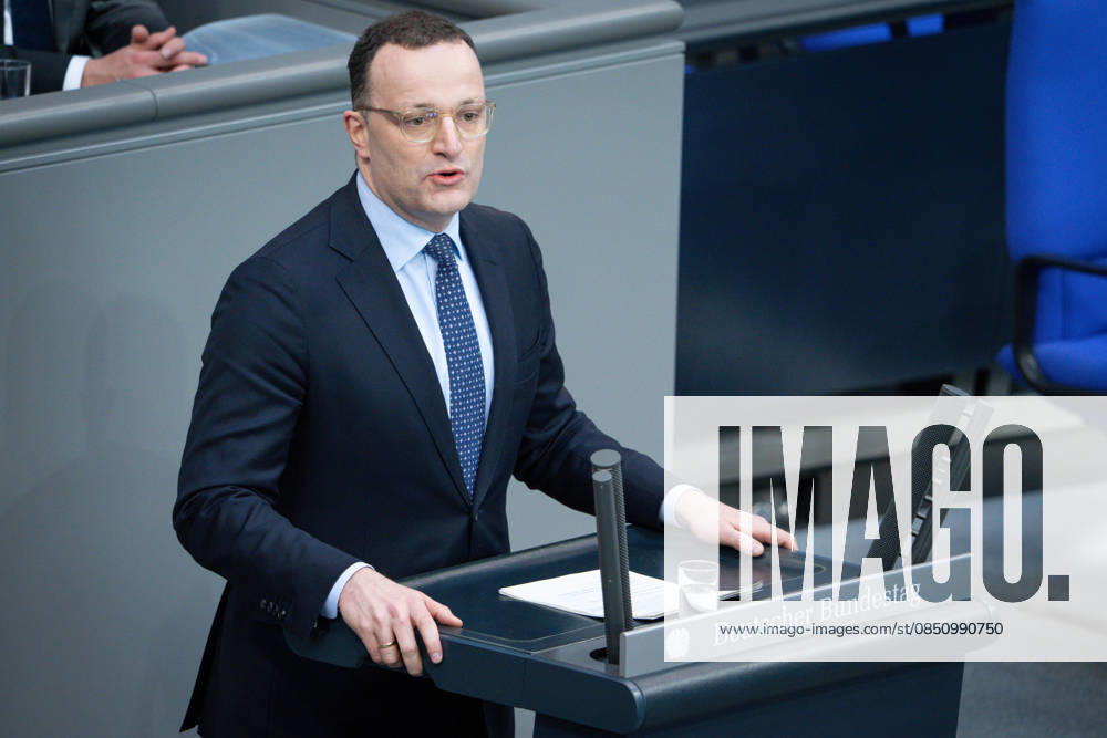 Deutscher Bundestag, 64. Plenarsitzung Jens Spahn (CDU) im Portrait bei seiner Rede zum Tagesordnungspunkt Regierungserklaerung zum Europaeischen Rat bei der 64. Sitzung des Deutschen Bundestag in Berlin, 18.03.2026 Berlin Berlin Deutschland