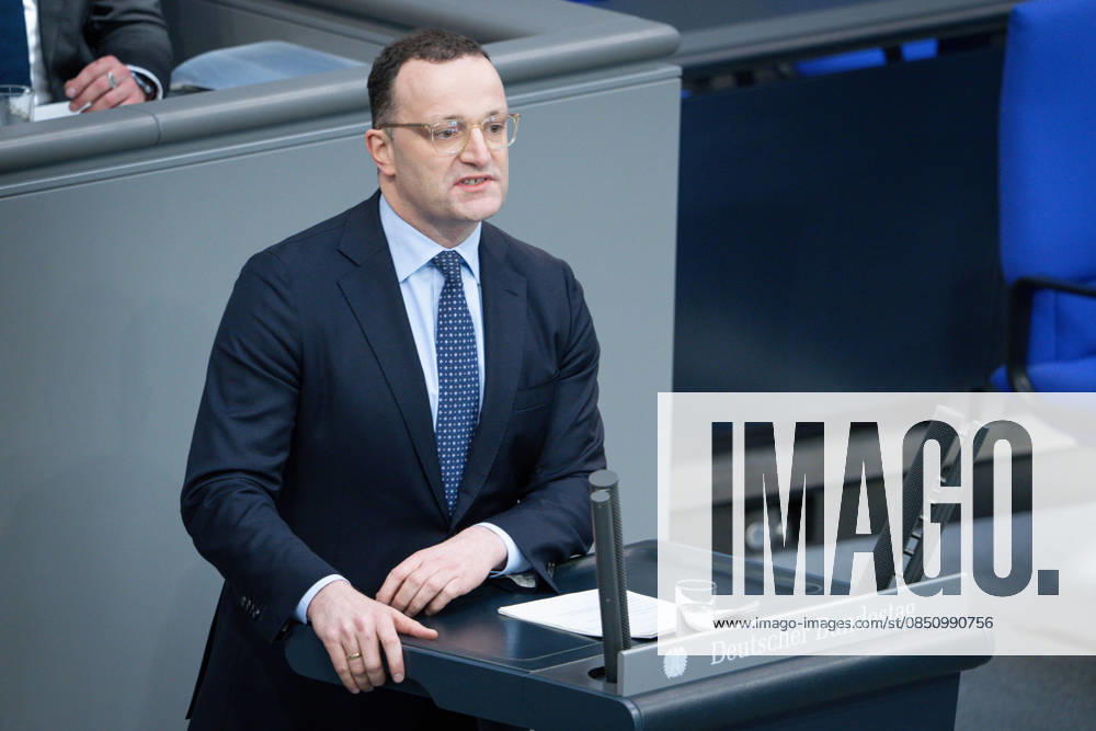 Deutscher Bundestag, 64. Plenarsitzung Jens Spahn (CDU) im Portrait bei seiner Rede zum Tagesordnungspunkt Regierungserklaerung zum Europaeischen Rat bei der 64. Sitzung des Deutschen Bundestag in Berlin, 18.03.2026 Berlin Berlin Deutschland