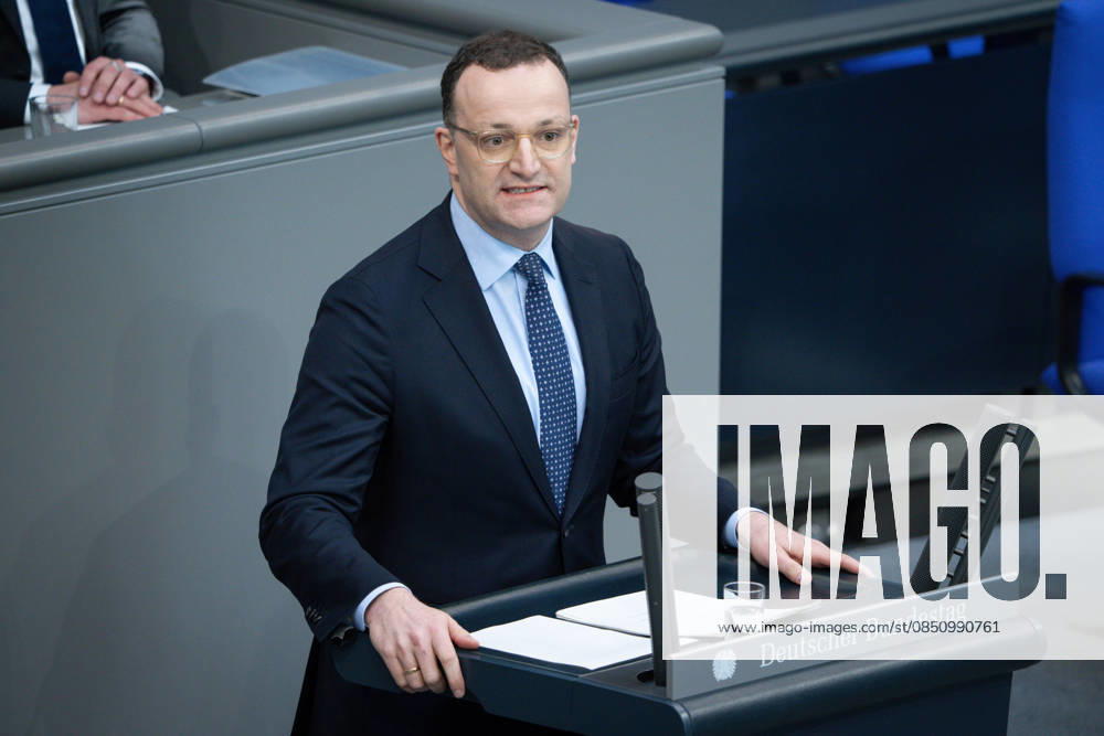 Deutscher Bundestag, 64. Plenarsitzung Jens Spahn (CDU) im Portrait bei seiner Rede zum Tagesordnungspunkt Regierungserklaerung zum Europaeischen Rat bei der 64. Sitzung des Deutschen Bundestag in Berlin, 18.03.2026 Berlin Berlin Deutschland