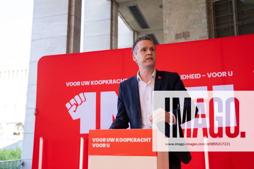 FGTB-ABVV chairman Bert Engelaar pictured at a meeting of Flemish socialist party Vooruit, socialist social insurance company Solidaris and socialist trade union ABVV, on Thursday 30 April 2026 in Brussels, the eve of Labour Day on May 1st, the International Workers Day. MARIUS BURGELMAN MariusxBurgelman 172490442