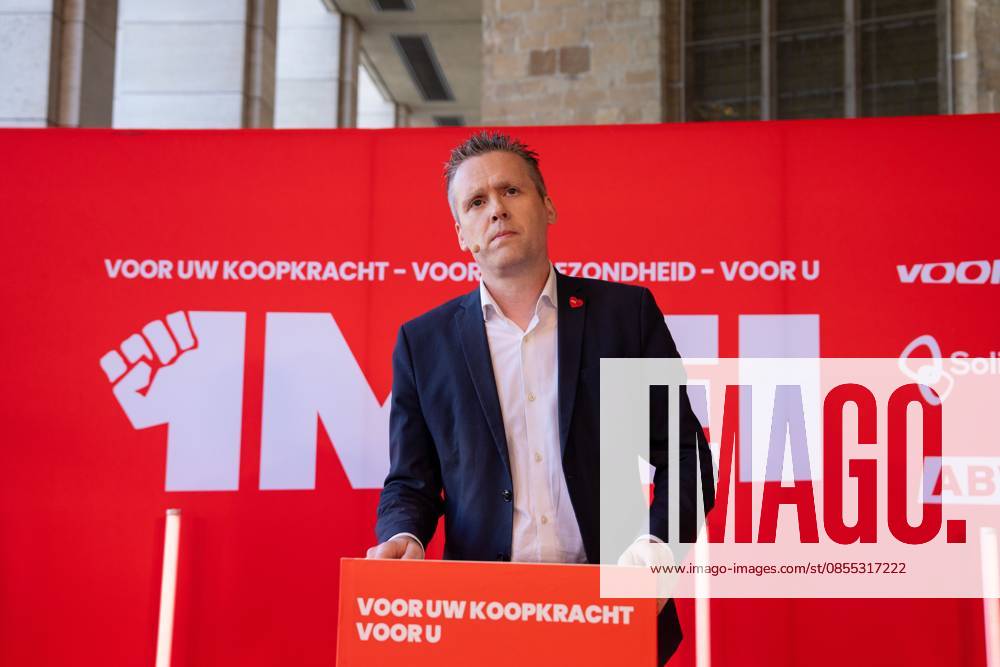 FGTB-ABVV chairman Bert Engelaar pictured at a meeting of Flemish socialist party Vooruit, socialist social insurance company Solidaris and socialist trade union ABVV, on Thursday 30 April 2026 in Brussels, the eve of Labour Day on May 1st, the International Workers Day. MARIUS BURGELMAN MariusxBurgelman 172490475