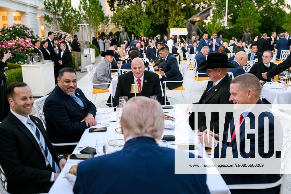 United States President Donald J Trump makes remarks as he hosts a group of law enforcement leaders United States President Donald J Trump makes remarks as he hosts a group of law enforcement leaders for a dinner to celebrate the start of National Police Week, in the Rose Garden of the White House in Washington, DC, USA, on Monday, May 11, 2026. Photo by White House Press Office apaimages Washington USA United States of America 110526_USA_USPO_00(1)