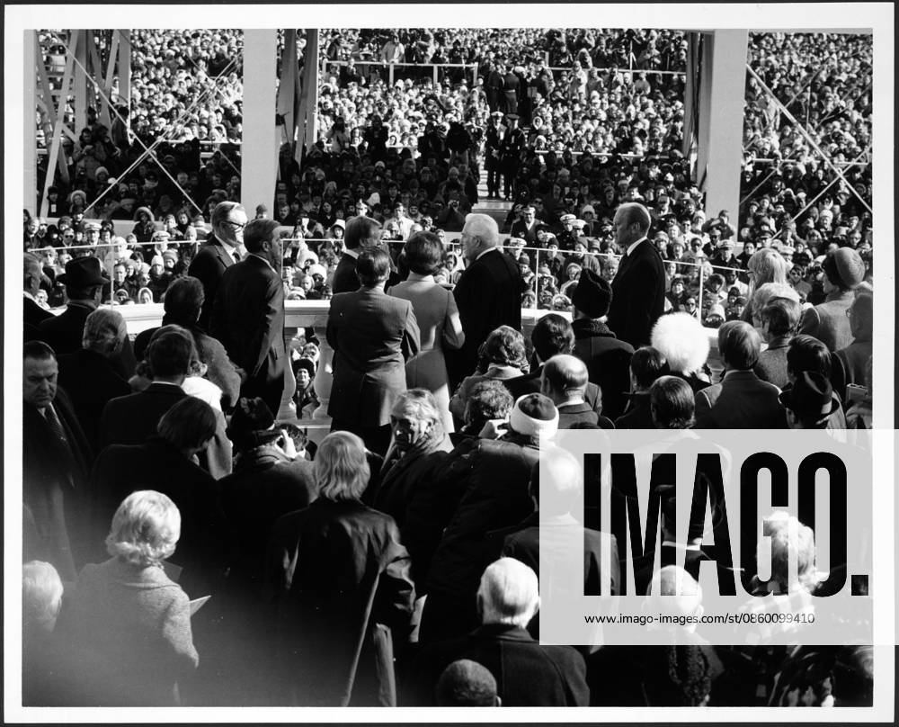 1977 Photograph; Photography; Black and White; Black and White Photograph; Black and White Photography; Inauguration; Speech; President; President of the United States; POTUS; President Jimmy Carter; Jimmy Carter; James Earl Carter Jr.; American; America; United States; United States of America; U.S.A.; U.S.; Politician; Politics; Political; 20th Century , WHA_110_0473.jpg, World History Archive