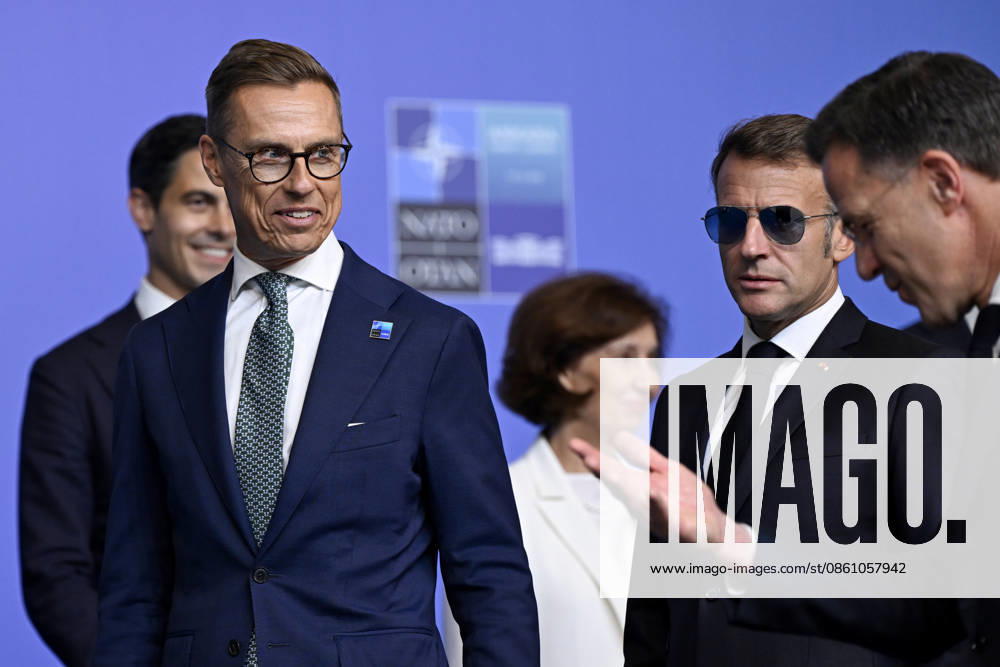 LKS 20260708 Finland s President Alexander Stubb, France s President Emmanuel Macron and NATO Secretary General Mark Rutte gather for a family photo during the North Atlantic Treaty Organization (NATO) Heads of State and Government summit in Ankara, Turkey, on July 8, 2026. - EMMI KORHONEN Ankara Turkey