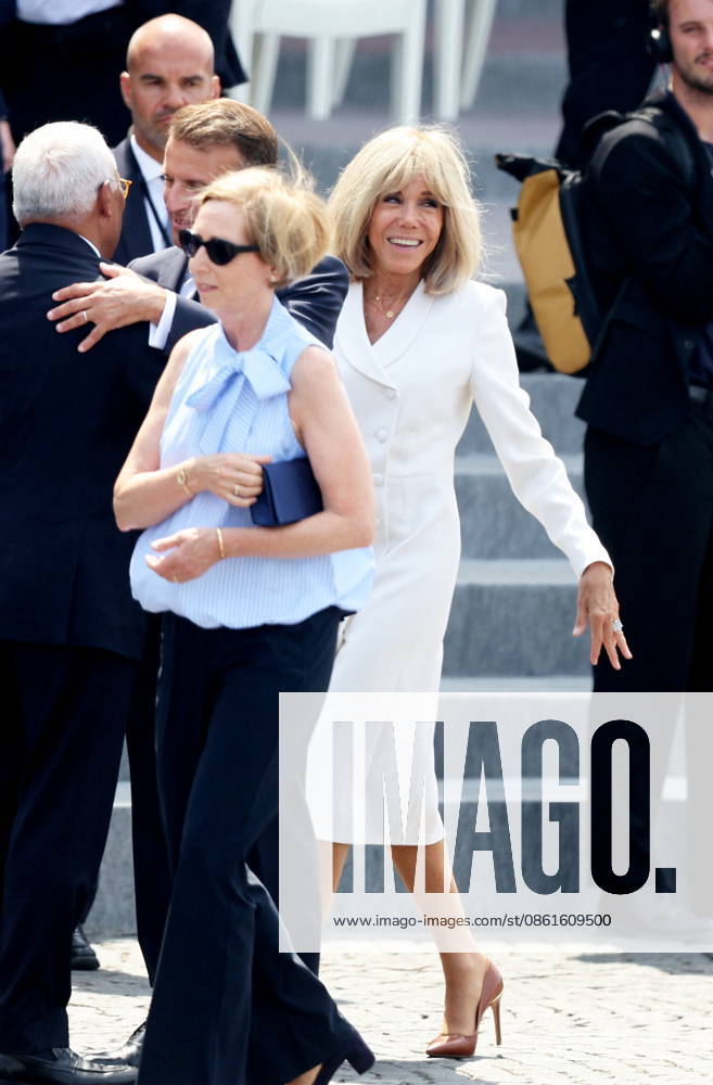 President Emmanuel Macron and Brigitte Macron at the July 14 military ceremony in Paris Jacovides Liewig Bestimage Bastille Day military parade on July 14, 2026, Paris, France